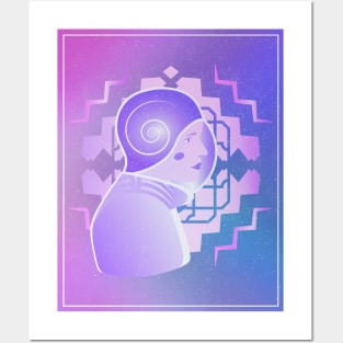 Art Deco Space Poster - Pink Purple Astronaut Girl Posters and Art